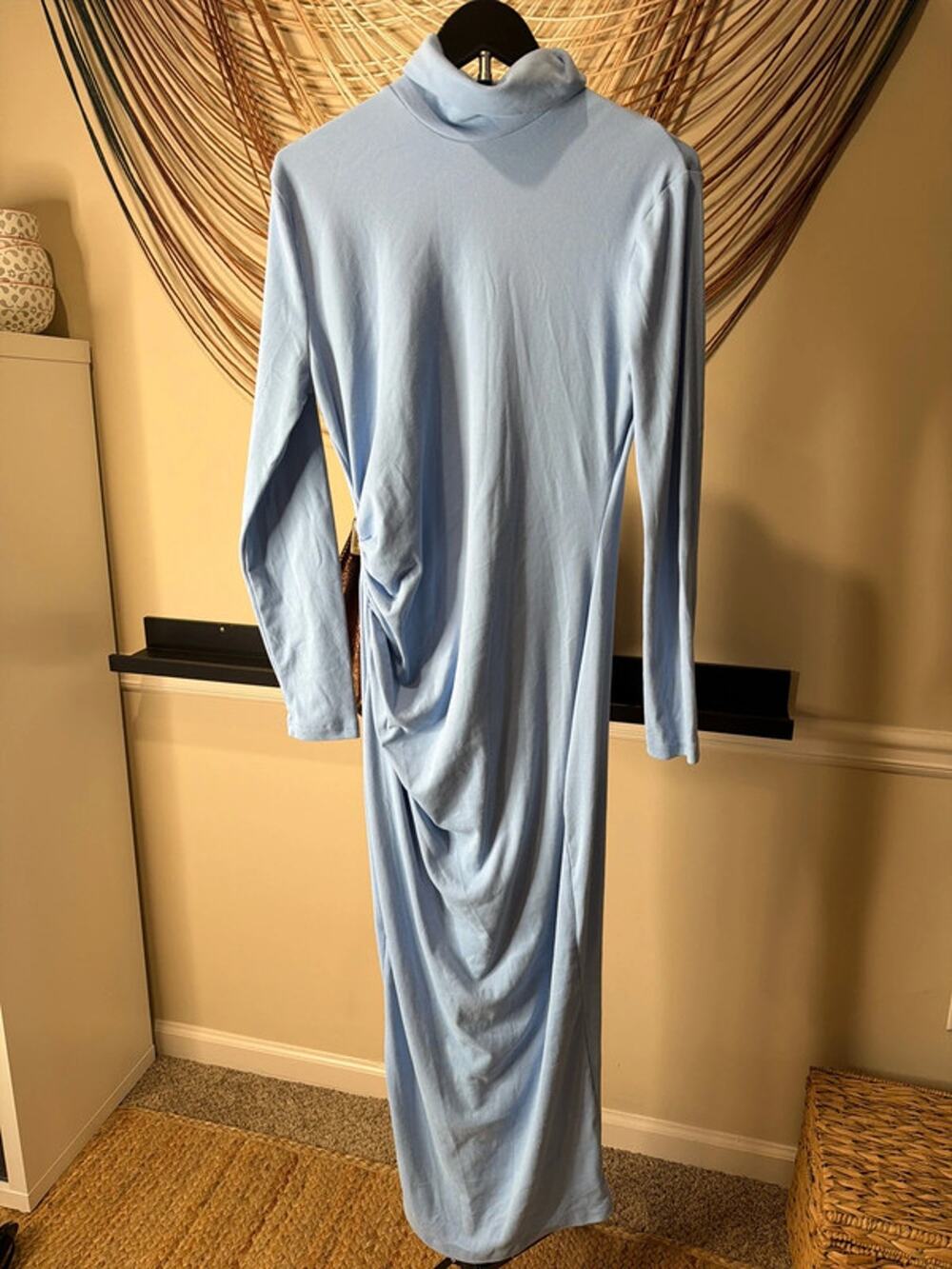 3 for $9 Shein light blue maxi turtleneck dress M EUC 3528